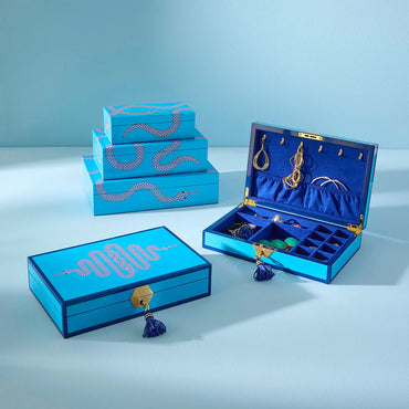 Eden Lacquer Jewelry Box Blue