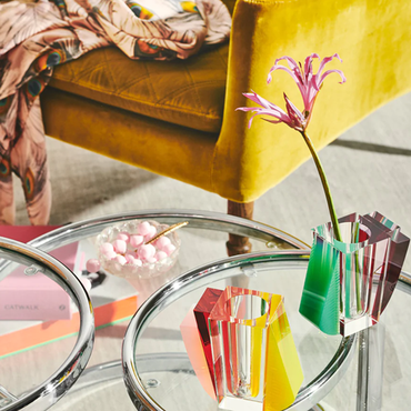 Raleigh Vase Mint/Clear/Rose