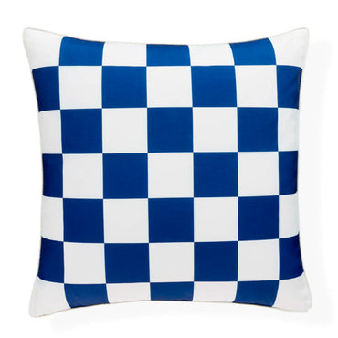 Checkerboard Outdoor Pillow Blue and Green