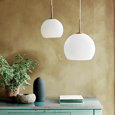 Ball Glass 25 Pendant Opal White