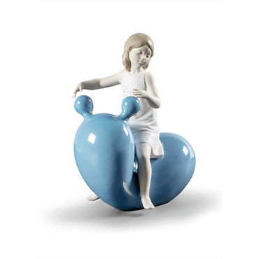 My Seesaw Balloon Girl Figurine Blue