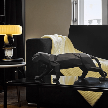 Panther Figurine Black Matte