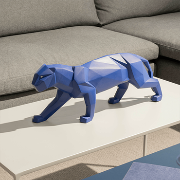 Panther Figurine Blue Matte