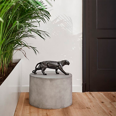Panther Figurine Glazed Black