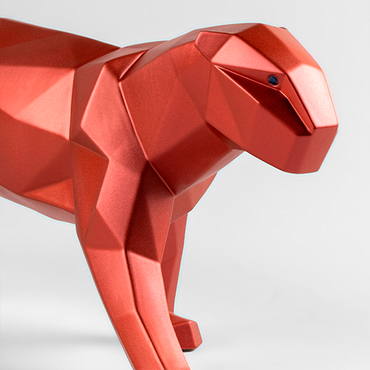 Panther Figurine Metallic Red