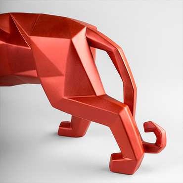Panther Figurine Metallic Red