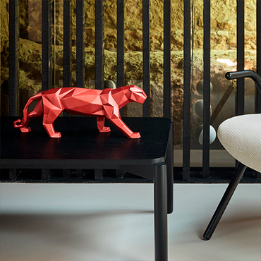Panther Figurine Metallic Red