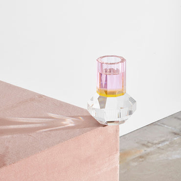 Chicago Rose/Yellow/Clear T-Light Holder