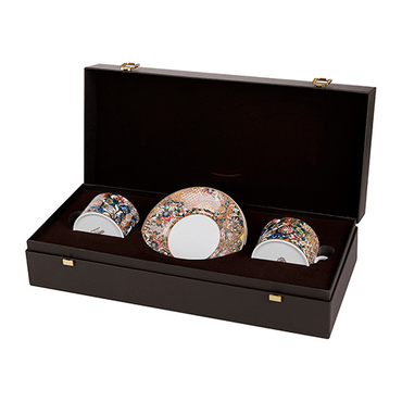 Golden Flowers Tea Cup And Saucer Set X 2