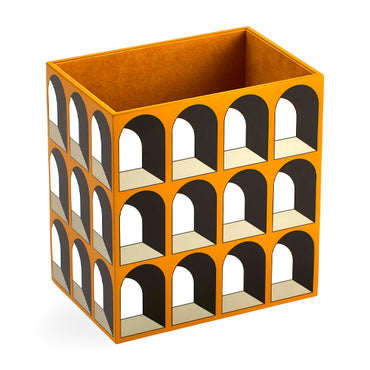 Arcade Lacquer Wastebasket Ochre