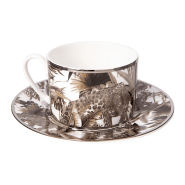 Roberto Cavalli Tazas TROPICAL JUNGLE TEA CUP AND SAUCER SET WHITE