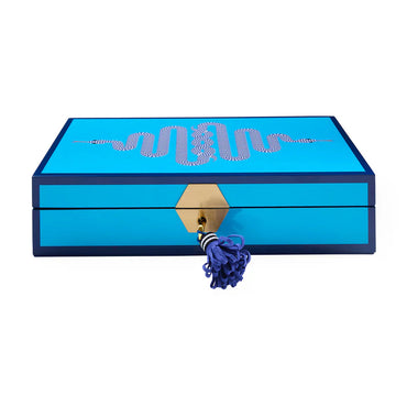 Eden Lacquer Jewelry Box Blue