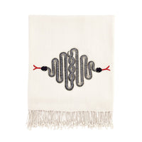 Snake Embellished Merino Wool Throw