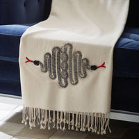 Snake Embellished Merino Wool Throw