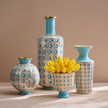 Basketweave Round Vase