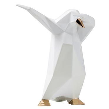 Dab Penguin Sculpture White and Pink