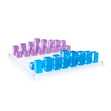 Acrylic Chess Purple and Blue Set