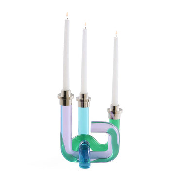 Pompidou Acrylic Candle Holder - Blue/Green/Lavender