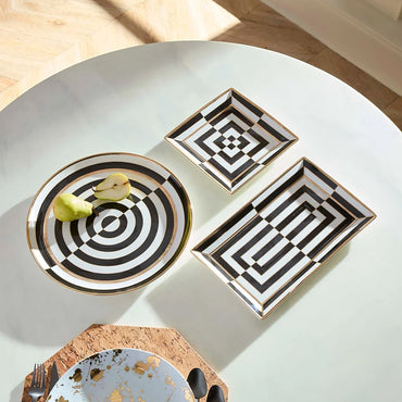 Op Art Square Serving Tray