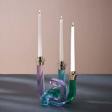Pompidou Acrylic Candle Holder - Blue/Green/Lavender