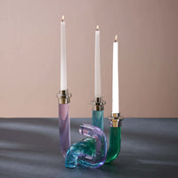 Pompidou Acrylic Candle Holder - Blue/Green/Lavender