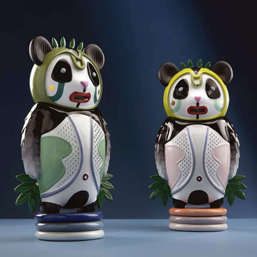 Pandas Bernardo Glossy white Sculpture