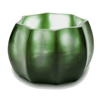 Koonam Tealight Grey - Guaxs portavela en verde grisáceo, vidrio soplado y tallado a mano - Karím Chaman Boutique