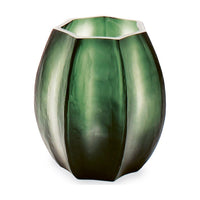 Koonam S Grey - Guaxs florero en verde grisáceo, vidrio soplado y tallado a mano - Karím Chaman Boutique
