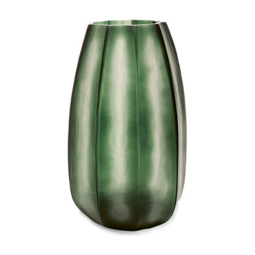 Koonam XL Grey - Guaxs florero en verde grisáceo, vidrio soplado y tallado a mano - Karím Chaman Boutique