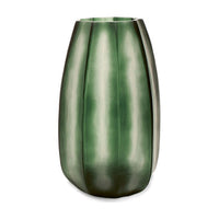 Koonam XL Grey - Guaxs florero en verde grisáceo, vidrio soplado y tallado a mano - Karím Chaman Boutique