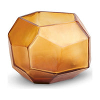 Cubistic Tealight Gold - Guaxs portavela en dorado, vidrio soplado y tallado a mano - Karím Chaman Boutique