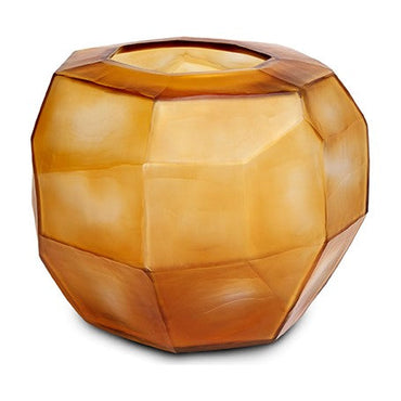 Cubistic Round Gold - Guaxs florero en dorado, vidrio soplado y tallado a mano - Karím Chaman Boutique