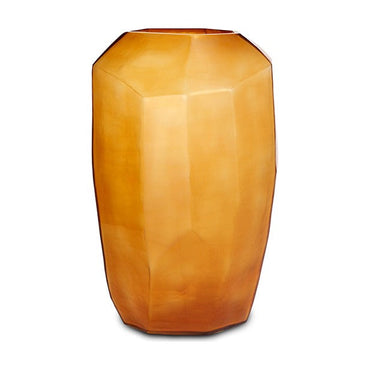 Cubistic Tall Gold - Guaxs florero en dorado, vidrio soplado y tallado a mano - Karím Chaman Boutique