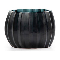 Manakara Tealight Indigo - Guaxs portavela en índigo, vidrio soplado y tallado a mano - Karím Chaman Boutique