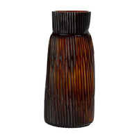 Mathura Tall Brown - Guaxs florero en tabaco, vidrio soplado y tallado a mano - Karím Chaman Boutique