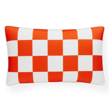 Checkerboard Rectangle Outdoor Pillow