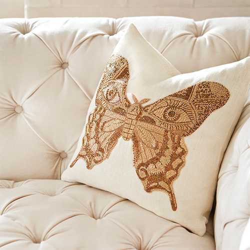 Muse Butterfly Throw Pillow