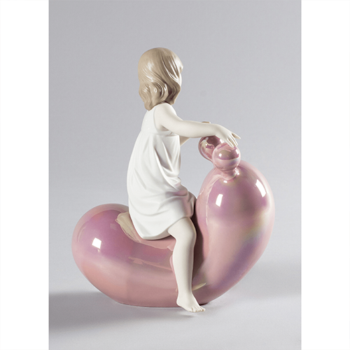 My Seesaw Balloon Girl Figurine Pink