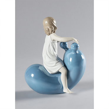 My Seesaw Balloon Girl Figurine Blue