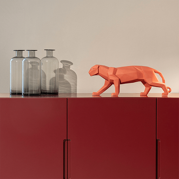 Panther Figurine Coral Matte