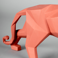 Panther Figurine Coral Matte