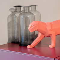 Panther Figurine Coral Matte