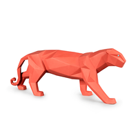 Panther Figurine Coral Matte