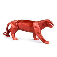Panther Figurine Metallic Red