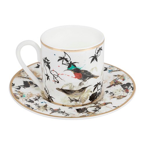 Garden’S Birds Coffee Cup And Saucer Set X 2