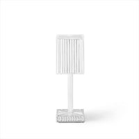 Gatsby Table Lamp Led White Battery Glass