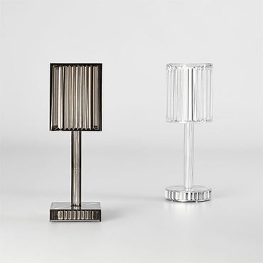 Gatsby Table Lamp Led White Battery Glass