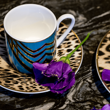 Deco Coffee Cup And Saucer Set X 2