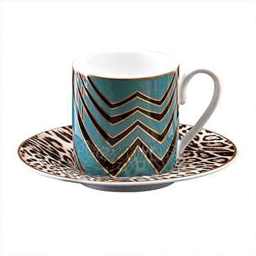 Deco Coffee Cup And Saucer Set X 2