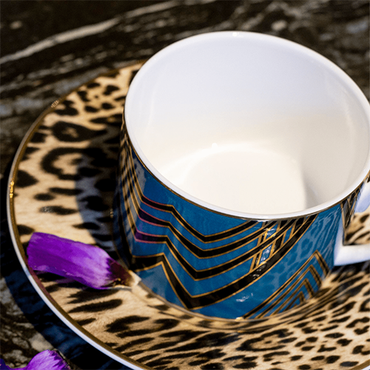 Deco Tea Cup And Saucer Set X 2